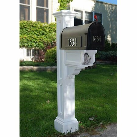 LAWNITATOR 5846W Charleston Plus Mailbox Post- White LA2621746